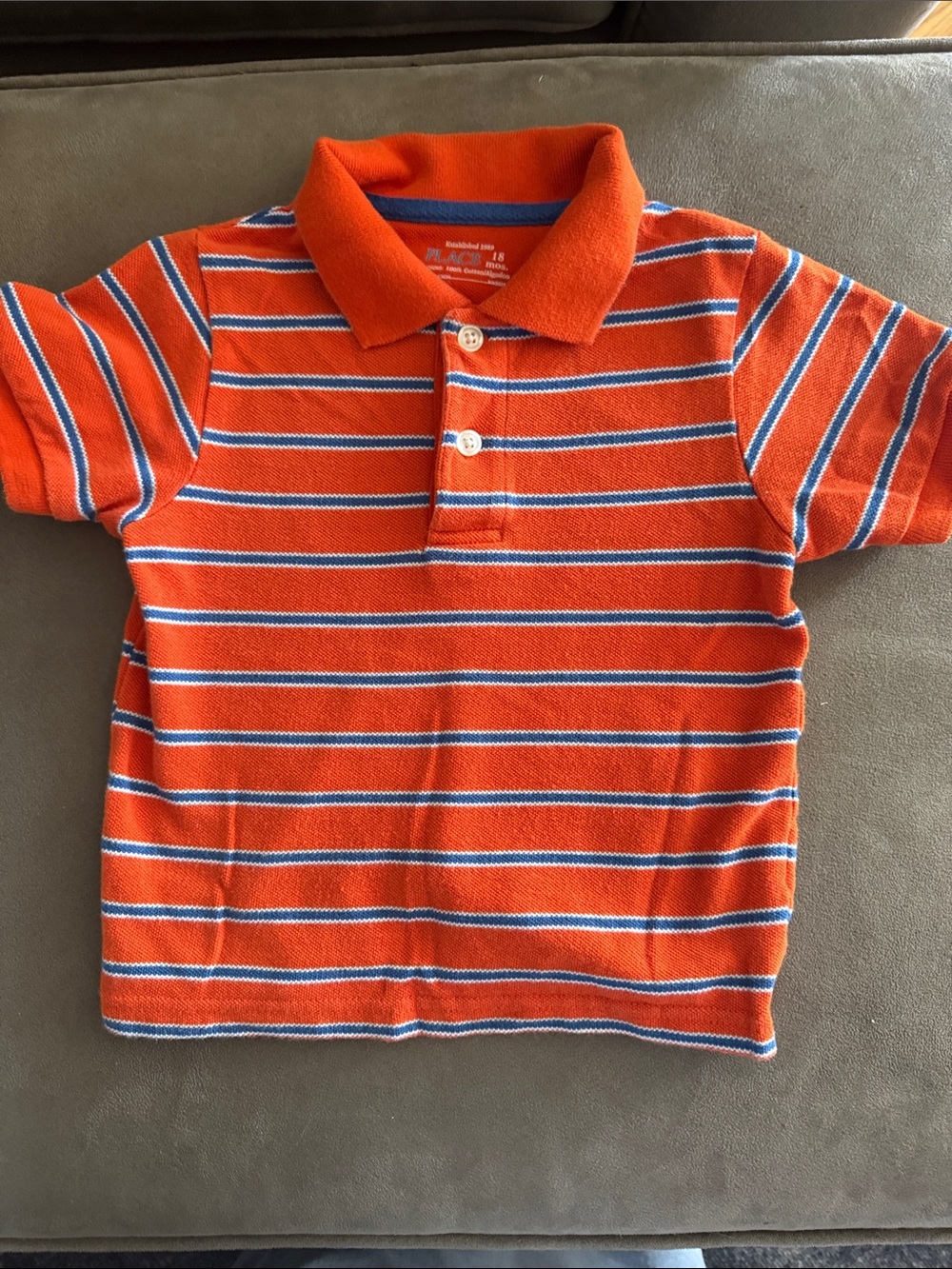 Kids Orange Striped Polo Shirt
